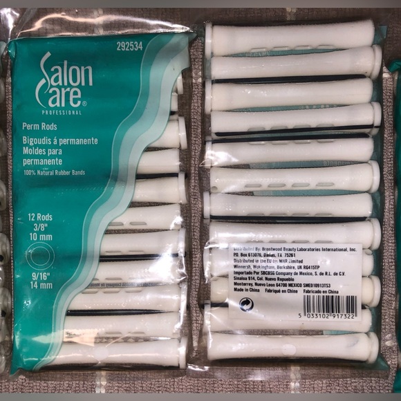 Saline care professional perming rod curlers. 4 pks of 12=48 NEW RE $40+ t&s - Picture 2 of 10